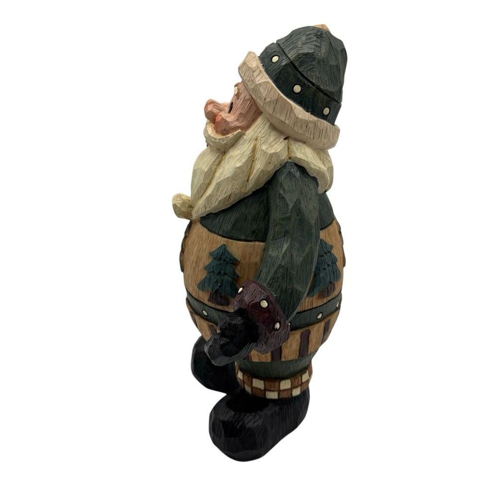 Rustic Santa Folk Art Statue Faux Carved Wood Christmas Decor 11.5" X 7" X 5" - Picture 3 of 9